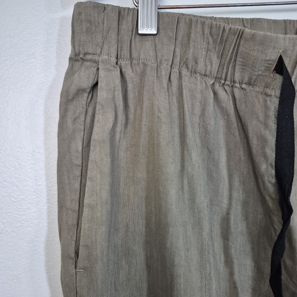 Babaton Aritzia Linen Blend Pants Elastised Waist Light Green XL - Picture 11 of 12